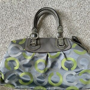 Coach Gray/Silver/Green Handbag